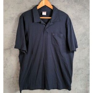 Brooks Brothers 1818 Polo Shirt XXL Navy Blue Logo Pocket Classic Preppy Cotton